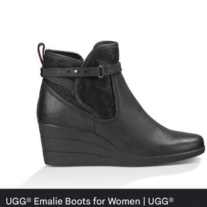 UGG Emalie Waterproof Full Grain Leather Wedge Ankle Boots